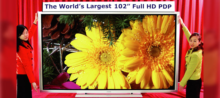 [Developed 102-inch Full HD-class plasma display]